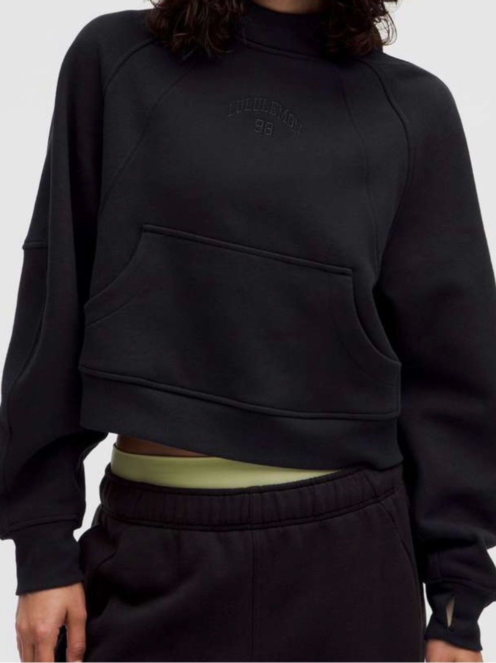 lululemon athletica Black Cropped Pullover Hoodie